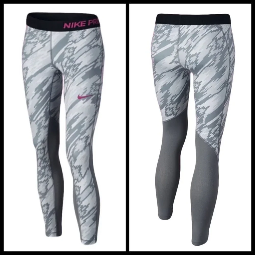 💕NIKE PRO💕 Tight Dri Fit Camouflage Leggings L